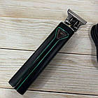 Машинка для стрижки волосся з USB, 4 насадки, VGR-009, Зелений / Акумуляторний тример для бороди / Чоловічий тример, фото 3