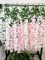 Штучна гліцинія. Гілки декоративної вістерії ( упаковка 12 штук 115 см, біла), фото 7