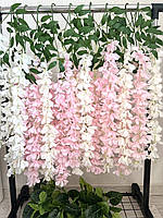 Штучна гліцинія. Гілки декоративної вістерії ( упаковка 12 штук 115 см, біла), фото 8