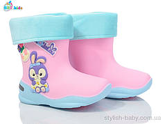 Взуття для негоди гуртом в Одесі. Дитячі гумові чоботи 2024 бренда BBT для дівчаток (рр. з 26 по 30)