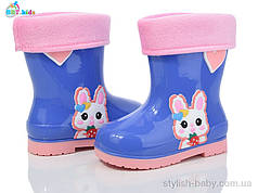 Взуття для негоди гуртом в Одесі. Дитячі гумові чоботи 2024 бренда BBT для дівчаток (рр. с 25 по 29)