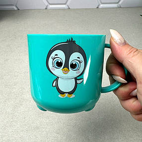 Дитяча пластикова чашка 370 мл М'ята з малюнком, фото 3