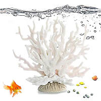 Декор в акваріум Корал 13 на 15 см білий