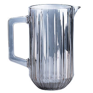 Скляний глечик для напоїв Lirmartur 1,2 л гранований з товстого скла прозорий сірий