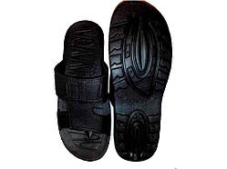 Капці пляжні чоловічі КОЖА арт.SV-003 р.45 чорні ТМ CROSS
