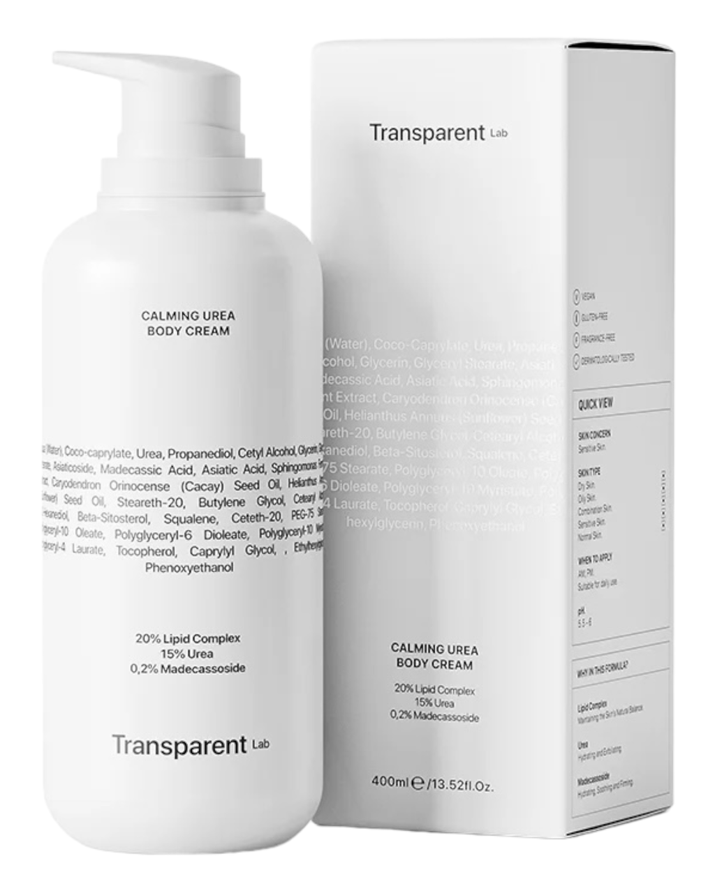 Заспокійливий крем для тіла з сечовиною Transparent Lab Calming Urea Body Cream 400 ml
