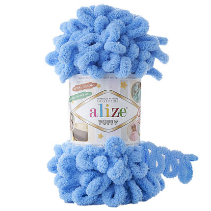 Пряжа Alize Puffy з петельками, 289 незабудка, фото 1