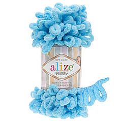 Пряжа Alize Puffy з петельками, 287 світла бірюза