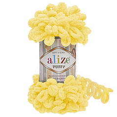 Пряжа Alize Puffy з петельками, 216 жовтий