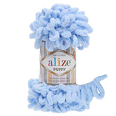 Пряжа Alize Puffy з петельками, 183 блакитний