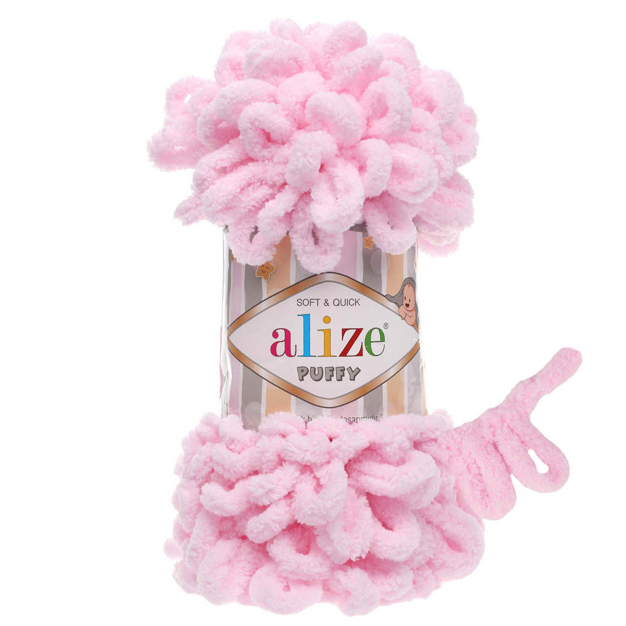 Пряжа Alize Puffy з петельками, 31 дитячий рожевий