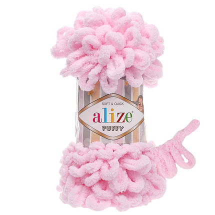 Пряжа Alize Puffy з петельками, 31 дитячий рожевий, фото 1