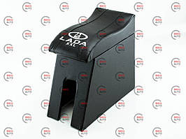 Підлокітник ВАЗ XXL під іномар. Сидіння 20см чорний з вишивкою (шкірозамінник) NEW з вигином (Автокомфорт) ()