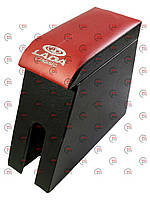 Підлокітник ВАЗ 2105-07 червоний з вишивкою (шкірозамінник) (Автокомфорт) ()