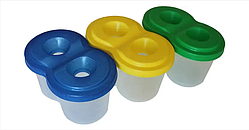 Стакан-непроливайка дитячий для малювання подвійний №2 Баночка для малювання Стакан непроливайка з двома відділенням для пензликів