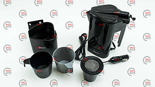 Чайник у прикур. 12в, 500мл, 120вт, 2 кружки, сито, кабель 1,45м (Elegant) (101 530)