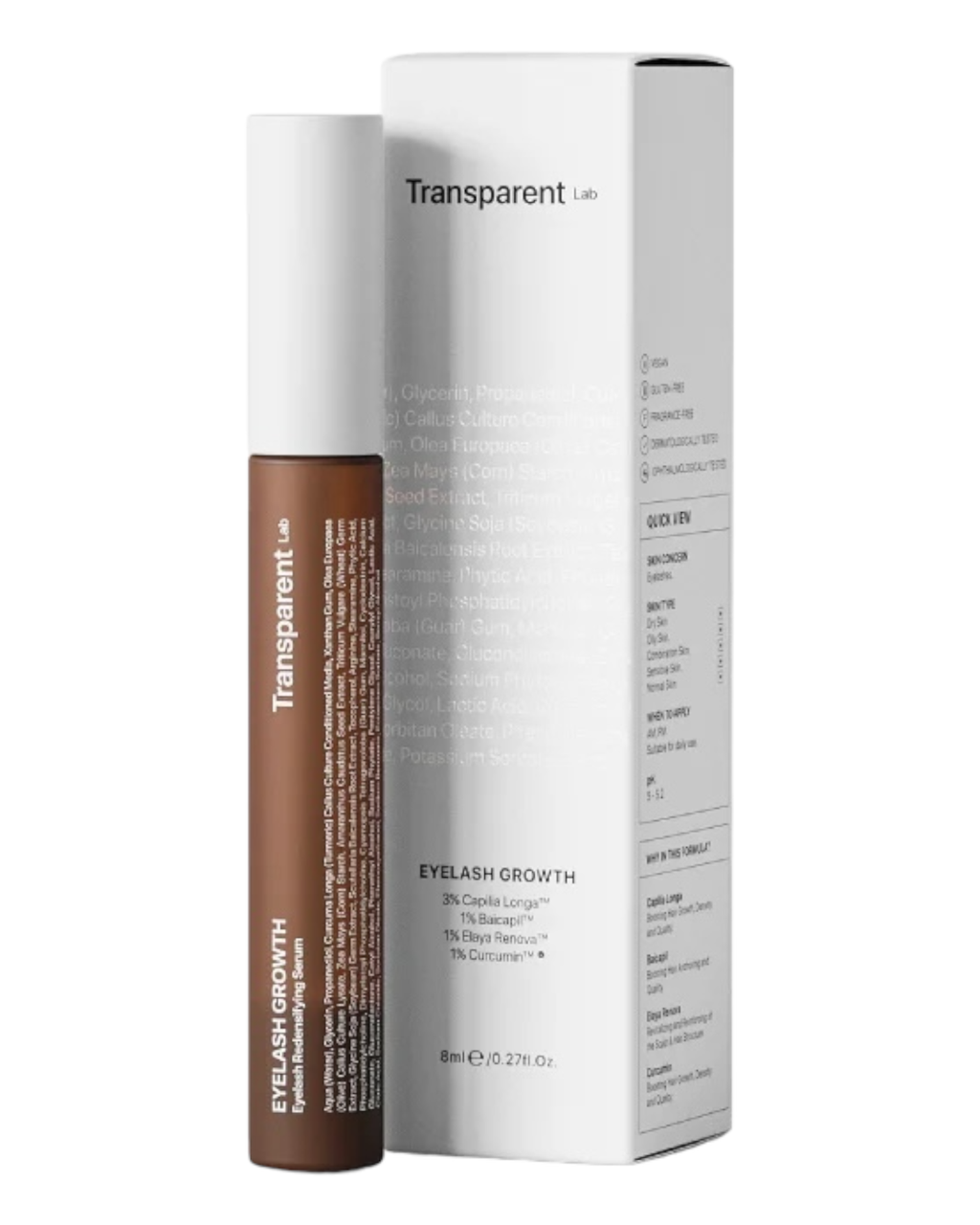 Transparent Lab Сироватка для росту та відновлення вій Transparent Lab Eyelash Growth 8 ml, фото 1