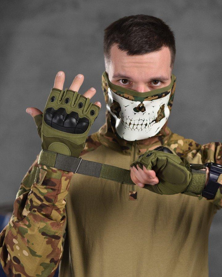РУЧАТКИ БЕЗПАЛІ OUTDOOR TACTICS ІЗ ЗАХИСТОМ OLIVE ВТ6010
