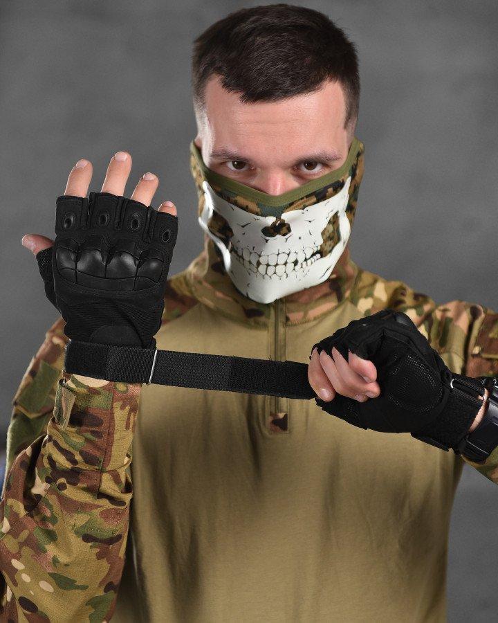 РУЧАТКИ БЕЗПАЛІ OUTDOOR TACTICS ІЗ ЗАХИСТОМ black ВТ6009