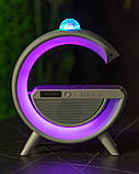 Нічник з бездротовою зарядкою та Bluetooth колонкою G2388A, з USB / Акумуляторний RGB світильник з дискошаром ВТ6053, фото 4