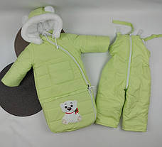 Зимовий теплий дитячий комбінезон-трансформер 3в1 на овчині: курточка конверт для ніг напівкомбінезон, фото 3