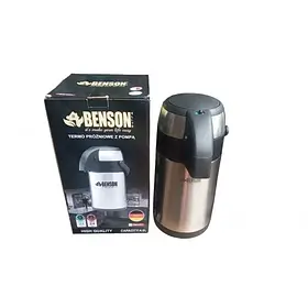 Термос 5 л Benson помповий неіржавка сталь