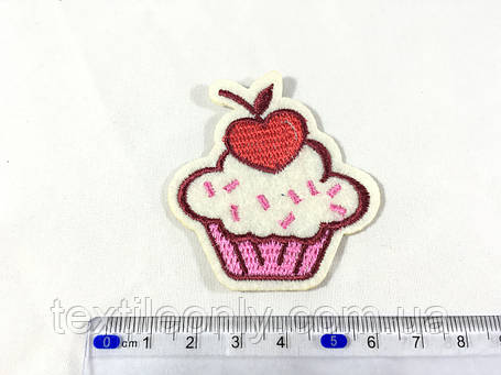 Нашивка тістечко капкейк / cupcake 49х50 мм, фото 1