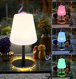 Настільна лампа RGB LED на сонячній батареї, чорний, білий, змінює колір, H 30 см, фото 3