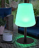 Настільна лампа RGB LED на сонячній батареї, чорний, білий, змінює колір, H 30 см, фото 4