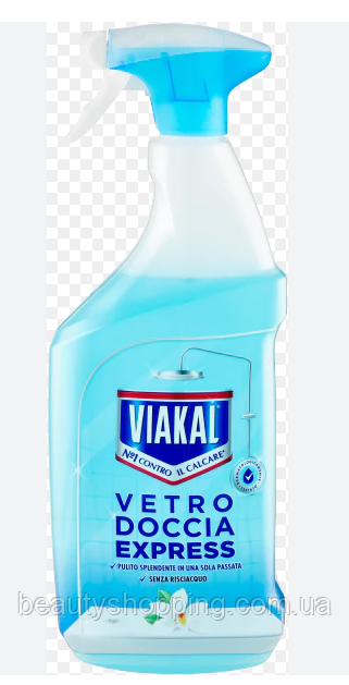 Viakal Vetro Doccia Express засіб чищення скла душової кабіни 470 мл Італія