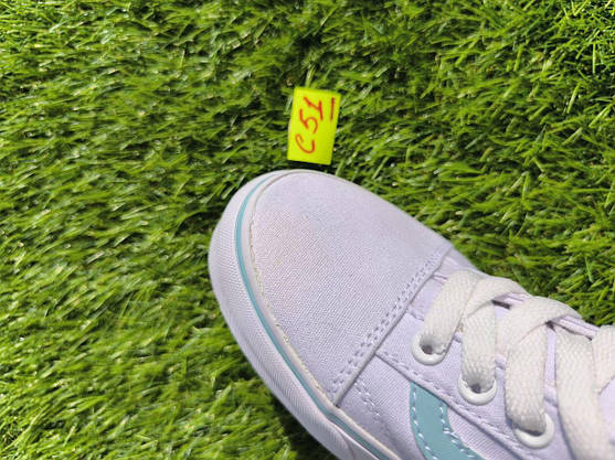 СКИДКА 37р Кеди БІЛІ з блакитною смугою Vans Old Skool WHITE / Light Blue кросівки 2024 унісекс, фото 5
