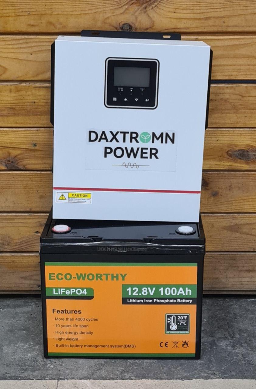 КОМПЛЕКТ: Гібридний інвертор Daxtromn Power 1000 Вт 12V з акумулятором LiFePo4 ECO-WORTHY 100Ah 12V