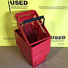 Кошик покупця пластиковий, вживаний, на 22 літри, колір: червоний. Польща, фото 3