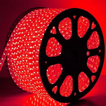 LED 5050 Червона 100m 220V, Світлодіодна стрічка, Новорічне освітлення Лучшая цена