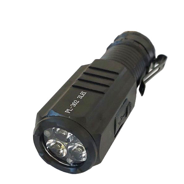 Ліхтар PL-302-3LED 1x18350 індикація заряду Type-C Box zooom Box