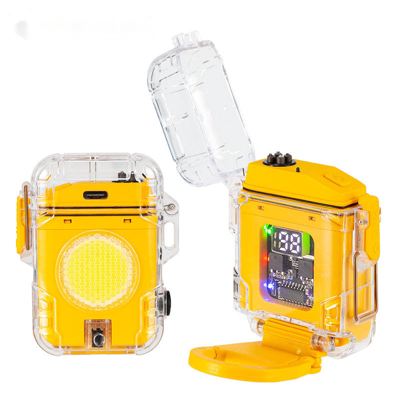 Ліхтар запальничка MULTIFUNCTIONAL D52-2-COB yellow Li-Ion акумулятор. індикація заряду запальничка ЗУ Type-C Box