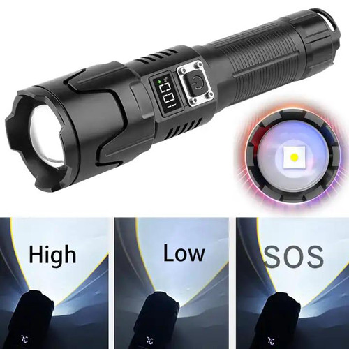Ліхтар акумуляторний PLD 2301 білий лазер LED PM30 TG 1х18650 1х26650 3xAAA power bank ЗУ Type C zoom
