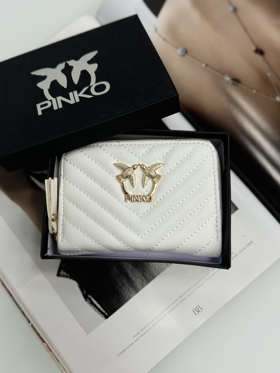 Гаманець Pinko жіночий Пінко білий міні, фото 1