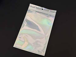 Європакети Поліпропіленові з ZIP-замком і підвісом 12х20см. 100шт/уп. срібно-прозорі / Європакети Поліпропіленові з ZIP-замком і