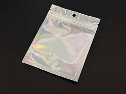 Струна Європакети з ZIP-замком і підвісом 9х12 см. 100шт/уп. срібно-прозорі / Струна Європакети з ZIP-замком і підвісом 9х12 см.