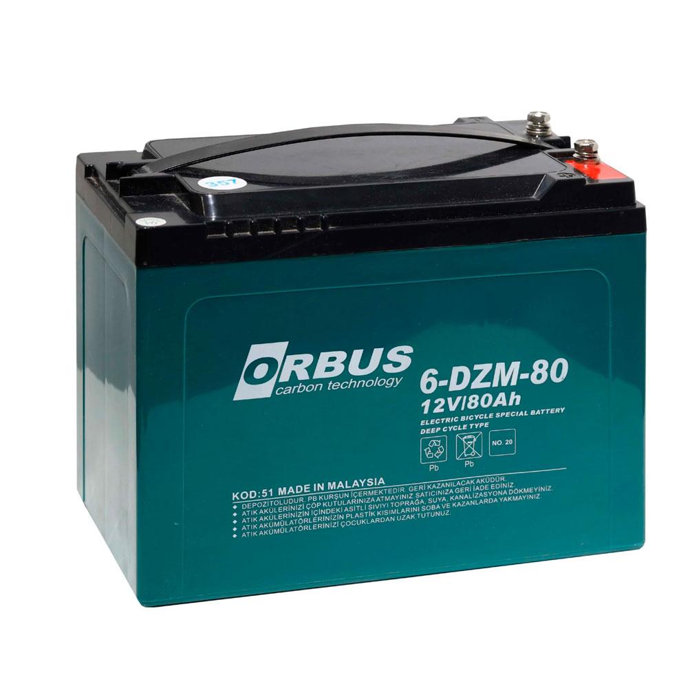 Тягова акумуляторна батарея ORBUS 6-DZM-80, 12 V 80 Ah, 222*122*176, 13.5 kg, фото 1