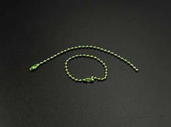 Ланцюжок кульковий металевий 110 мм салатовий колір 2,4 мм для декорування та рукоділля / Ланцюжок кульковий металевий 110 мм