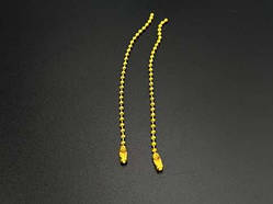 Ланцюжок кульковий металевий 110 мм жовтий колір 2,4 мм для декорування та рукоділля / Ланцюжок кульковий металевий 110 мм жовтий