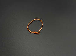 Ланцюжок кульковий металевий 110 мм оранжевий колір 2,4 мм для декорування та рукоділля / Ланцюжок кульковий металевий 110 мм