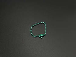 Ланцюжок кульковий металевий 110 мм зелений колір 2,4 мм для декорування та рукоділля / Ланцюжок кульковий металевий 110 мм