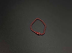 Ланцюжок кульковий металевий 110 мм червоний колір 2,4 мм для декорування та рукоділля / Ланцюжок кульковий металевий 110 мм