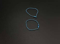 Ланцюжок кульковий металевий 110 мм блакитний колір 2,4 мм для декорування та рукоділля / Ланцюжок кульковий металевий 110 мм