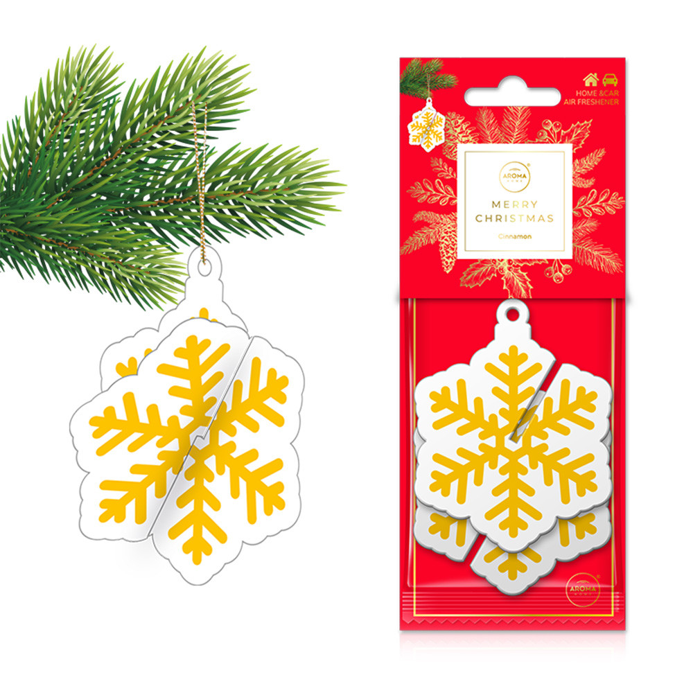 Ароматизатор "Сніжинка золота 3D" Aroma Home Merry Christmas - Cinnamon (837237)