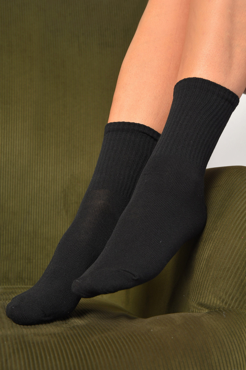 Шкарпетки жіночі демісезонні чорного кольору р.39-40 184290S, фото 1