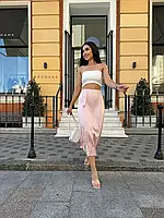 Женская юбка удобного свободного кроя с резинкой на поясе длина миди